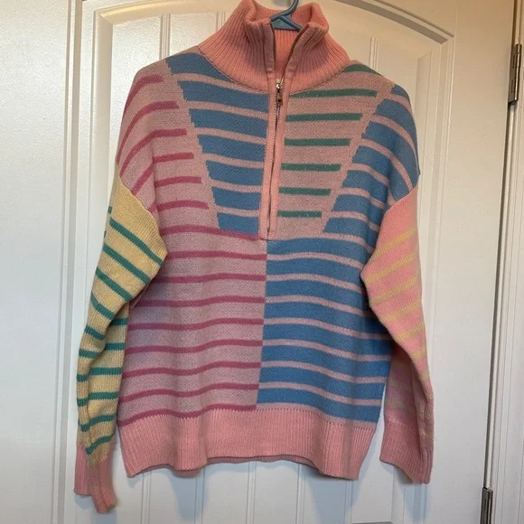 Haptics Striped Color Blocked Sweater Small - Picture 4 of 9
